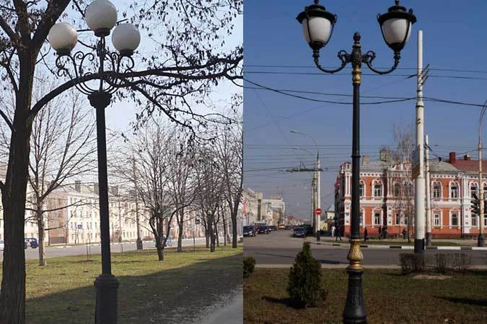 Старый (слева) и новый фонари. Найдите десять отличий.