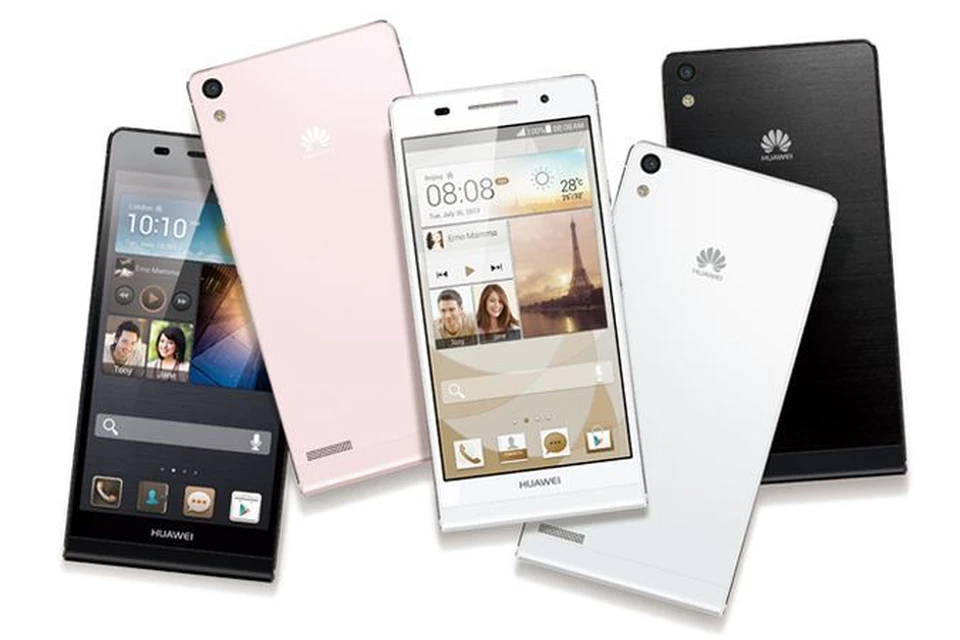 Huawei Ascend P6 доступен в трех цветах: белый, черный и розовый