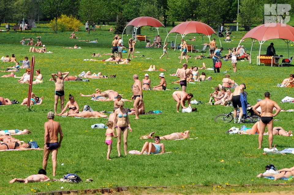 В жару минчане переместилсь на городской пляж