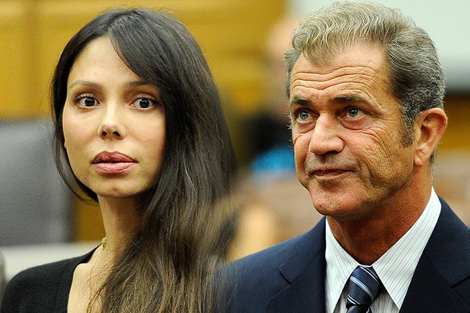 Оксана Григорьева и Мел Гибсон на заседании суда по бракоразводному процессу 2011 года