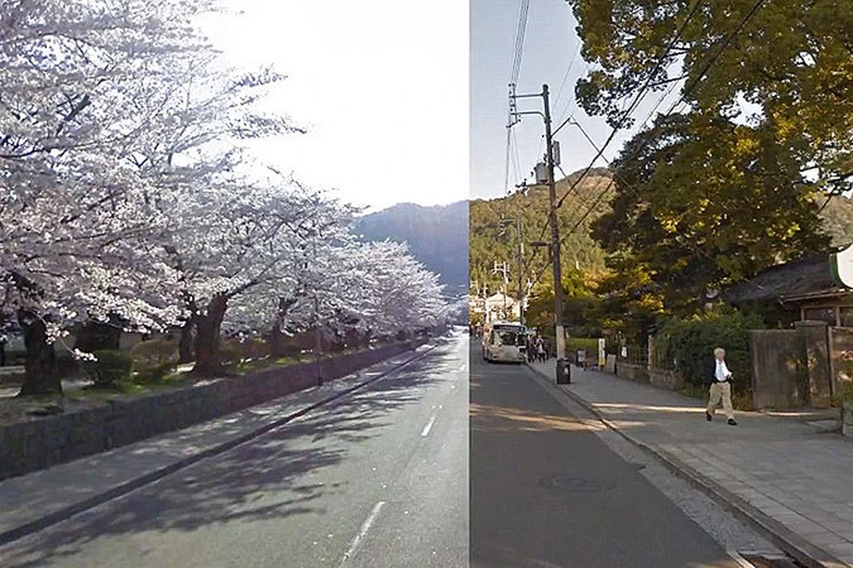 Сервису Google Street view стукнуло целых 7 лет. Благодаря архивам можно полюбоваться на виды весеннего Киото и сравнить их с нынешними.