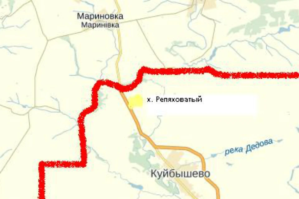 Российское Куйбышево и украинская Мариновка находятся друг от друга всего в семи километрах, а хутор Репяховатый - как раз между ними.