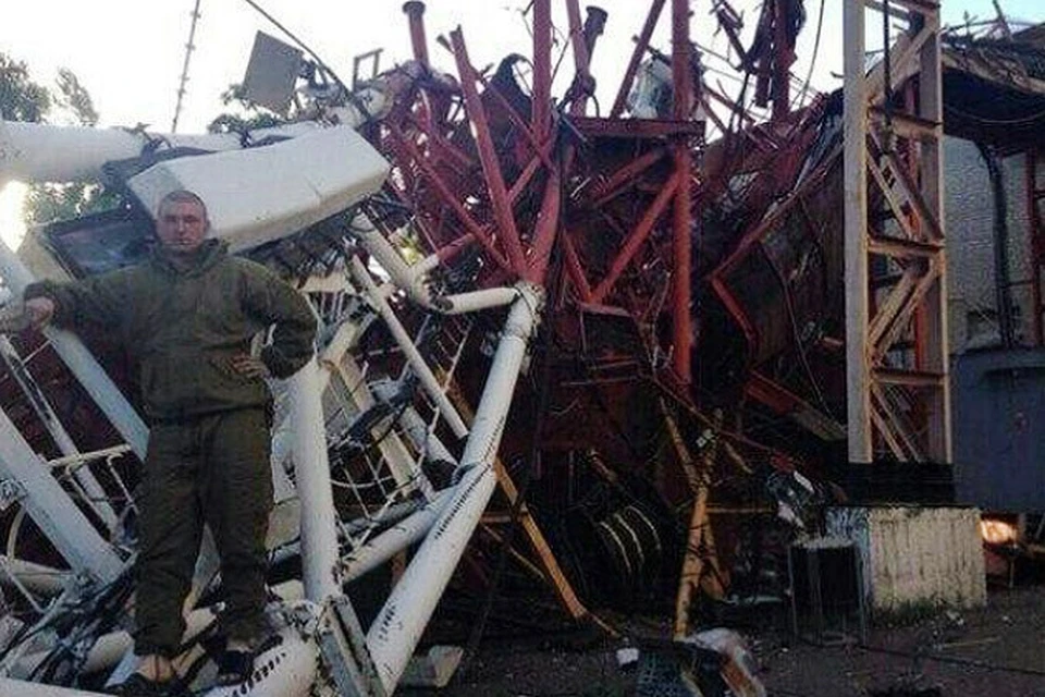 В Донецке мина свалила телевышку