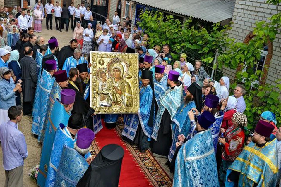 Копию иконы монахи со священной горы Афон сделали специально для Свято-Духова монастыря в Тимашевске