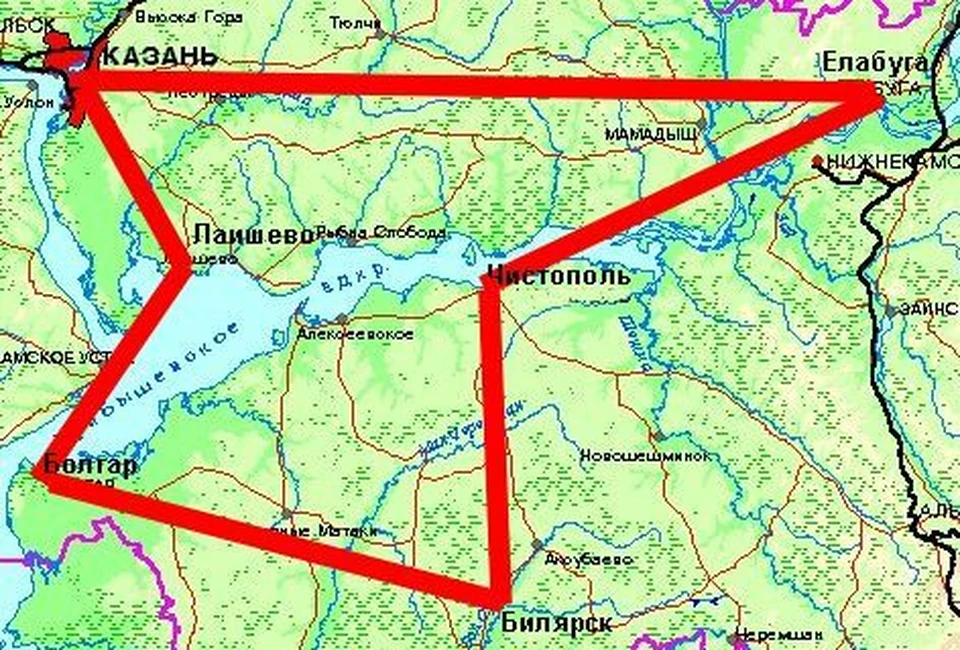 Вот оно - жемчужное ожерелье на карте Татарстана.