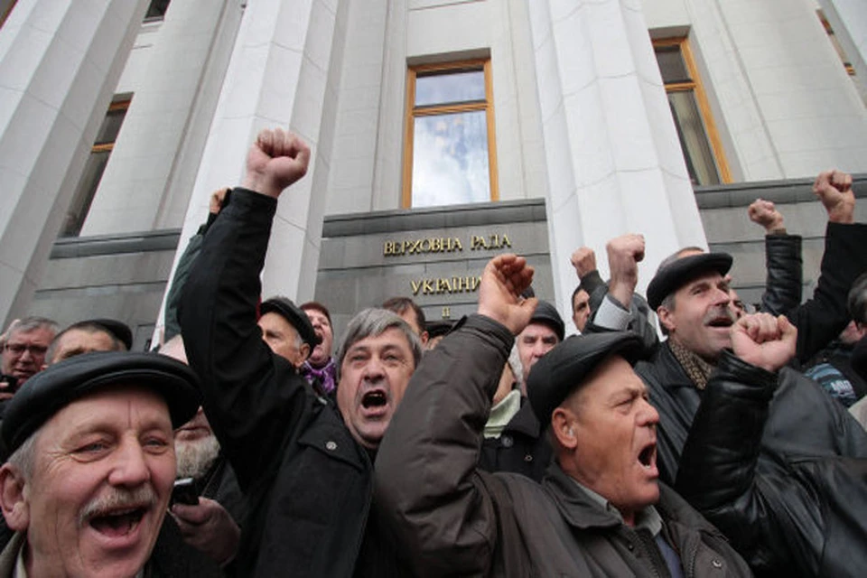 Украинские шахтеры вышли на Майдан