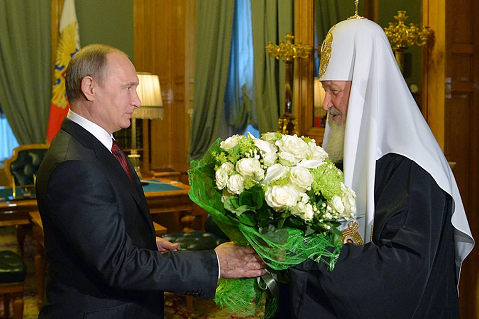 Владимир Путин встретился в Кремле с Патриархом Кириллом и поздравил его с днём рождения