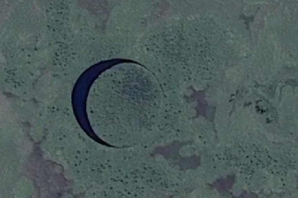 Так круглый остров выглядит на снимке из космоса.