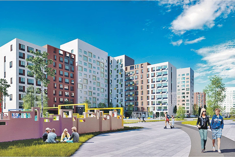 Дома в новых микрорайонах будут разноэтажными и разноцветными, с красивыми детскими площадками. Фото: stroi.mos.ru