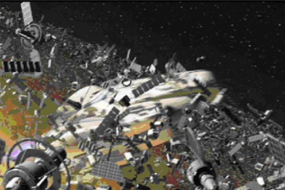 Много спутников. Космический мусор. Валли космический мусор. Космический мусор картина. Свалка космического мусора.