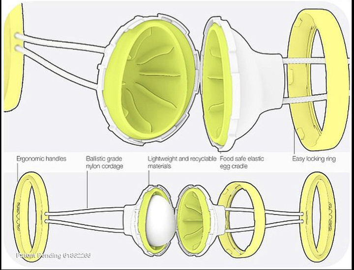 Центрифуга для перемешивания содержимого яиц внутри скорлупы устроена по типу игрушки 