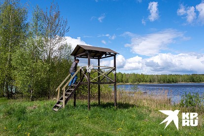 Пляж на Луковом озере сейчас пустой. Холодно. К тому же в области из пандемии режим повышенной готовности.