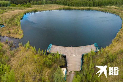 Панорамный снимок озера Бабошкино (Балашиха).