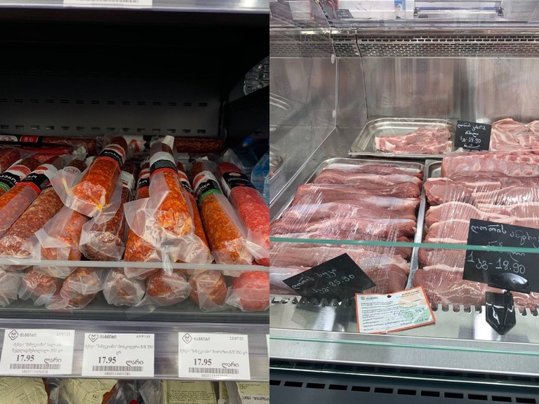 Цены на мясо и мясные продукты в Грузии выше, чем в Минске. Фото: личный архив героев