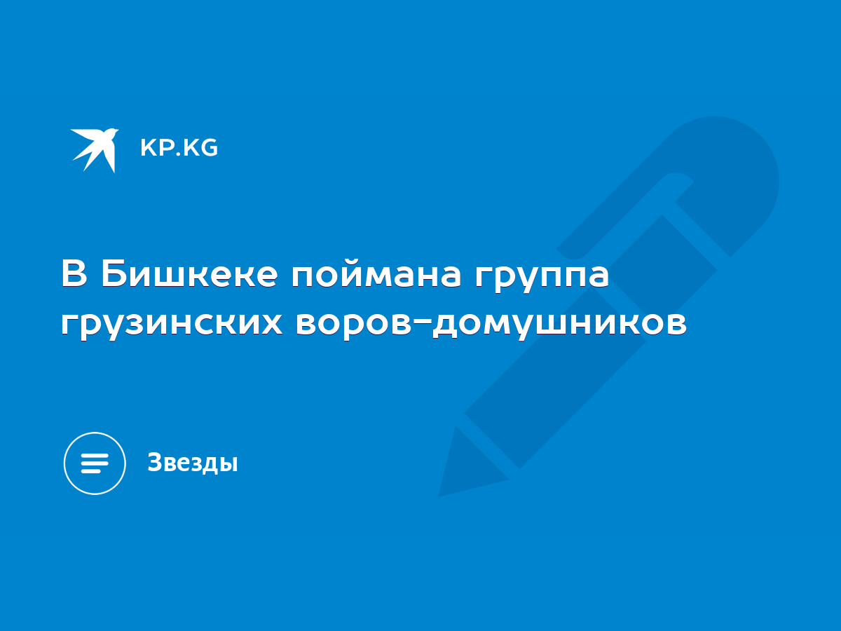 В Бишкеке поймана группа грузинских воров-домушников - KP.KG