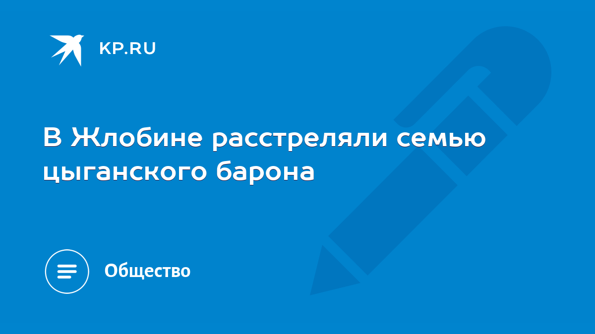 В Жлобине расстреляли семью цыганского барона - KP.RU