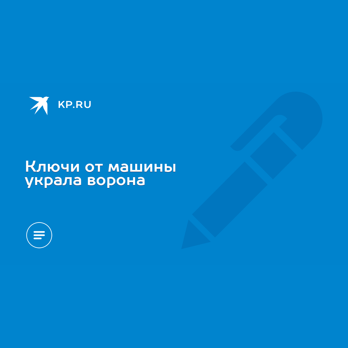 Ключи от машины украла ворона - KP.RU