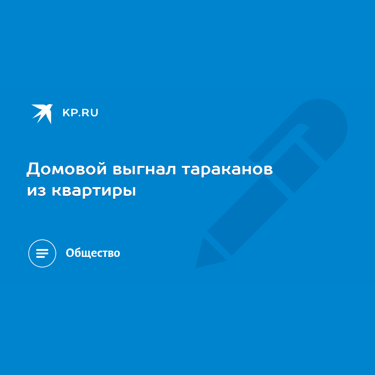 Домовой выгнал тараканов из квартиры - KP.RU