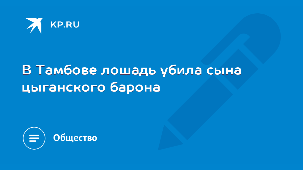 В Тамбове лошадь убила сына цыганского барона - KP.RU