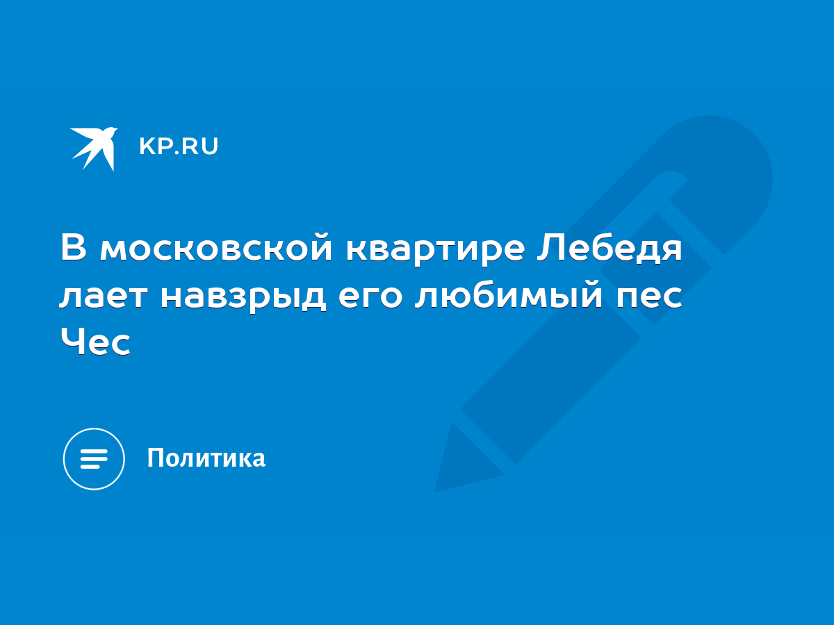 В московской квартире Лебедя лает навзрыд его любимый пес Чес - KP.RU