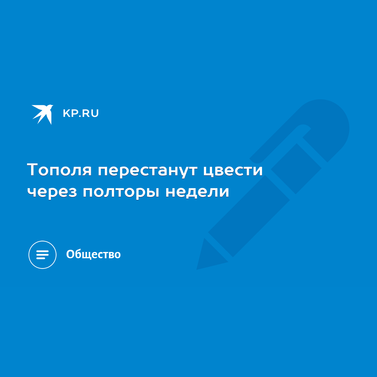 Тополя перестанут цвести через полторы недели - KP.RU