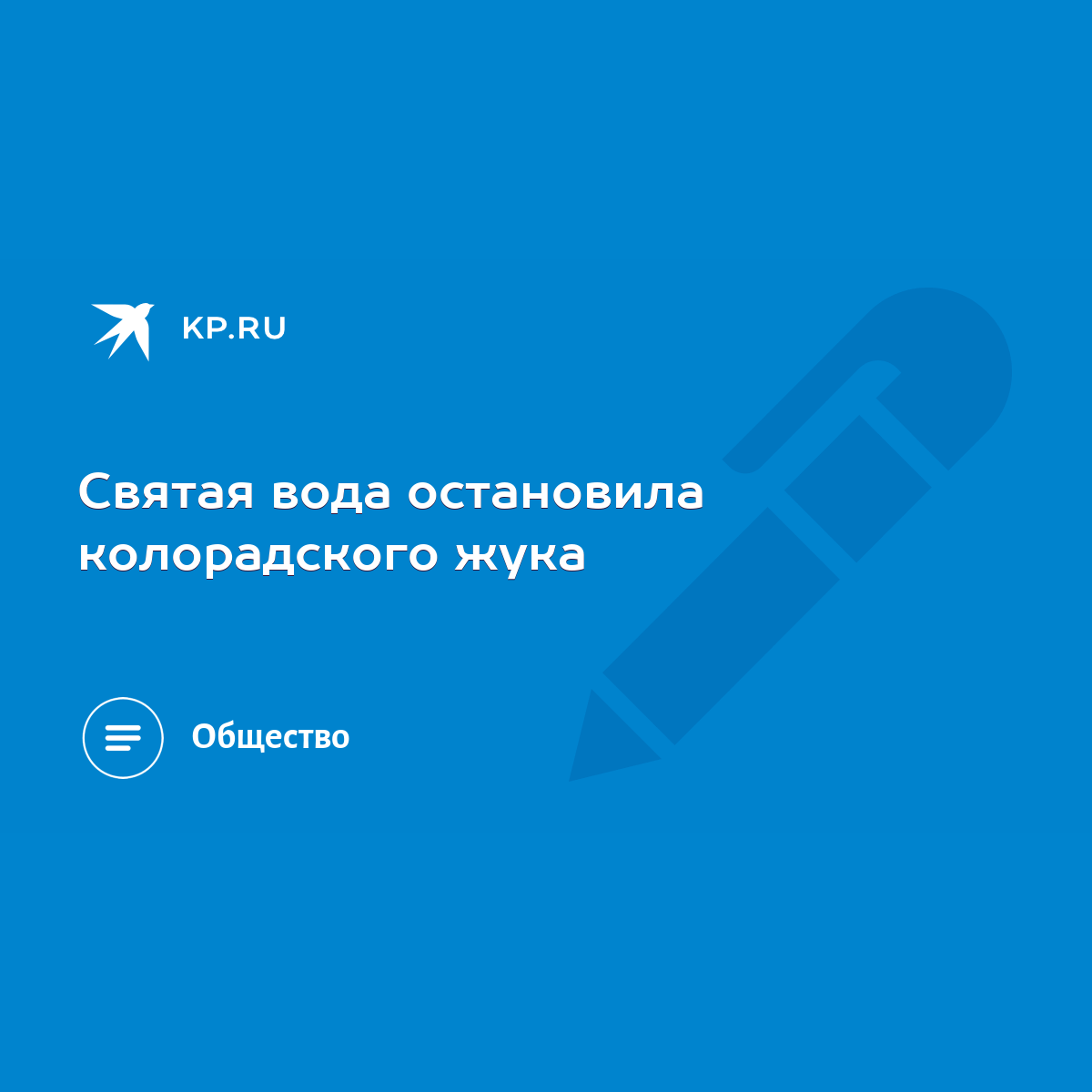 Cвятая вода остановила колорадского жука - KP.RU