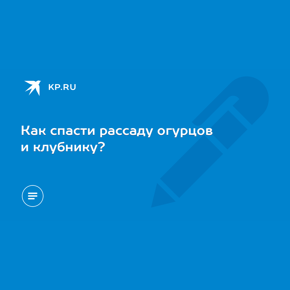 Как спасти рассаду огурцов и клубнику? - KP.RU