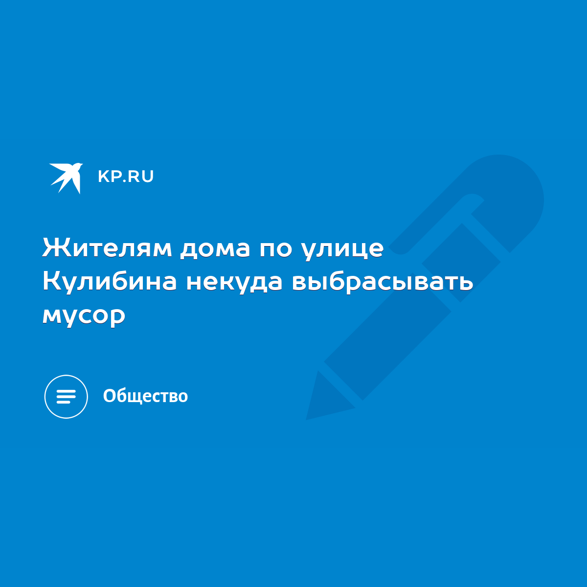 Жителям дома по улице Кулибина некуда выбрасывать мусор - KP.RU