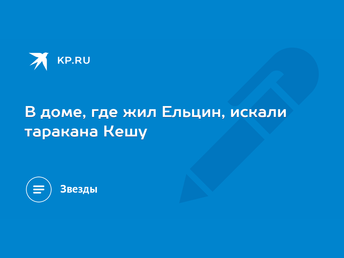 В доме, где жил Ельцин, искали таракана Кешу - KP.RU