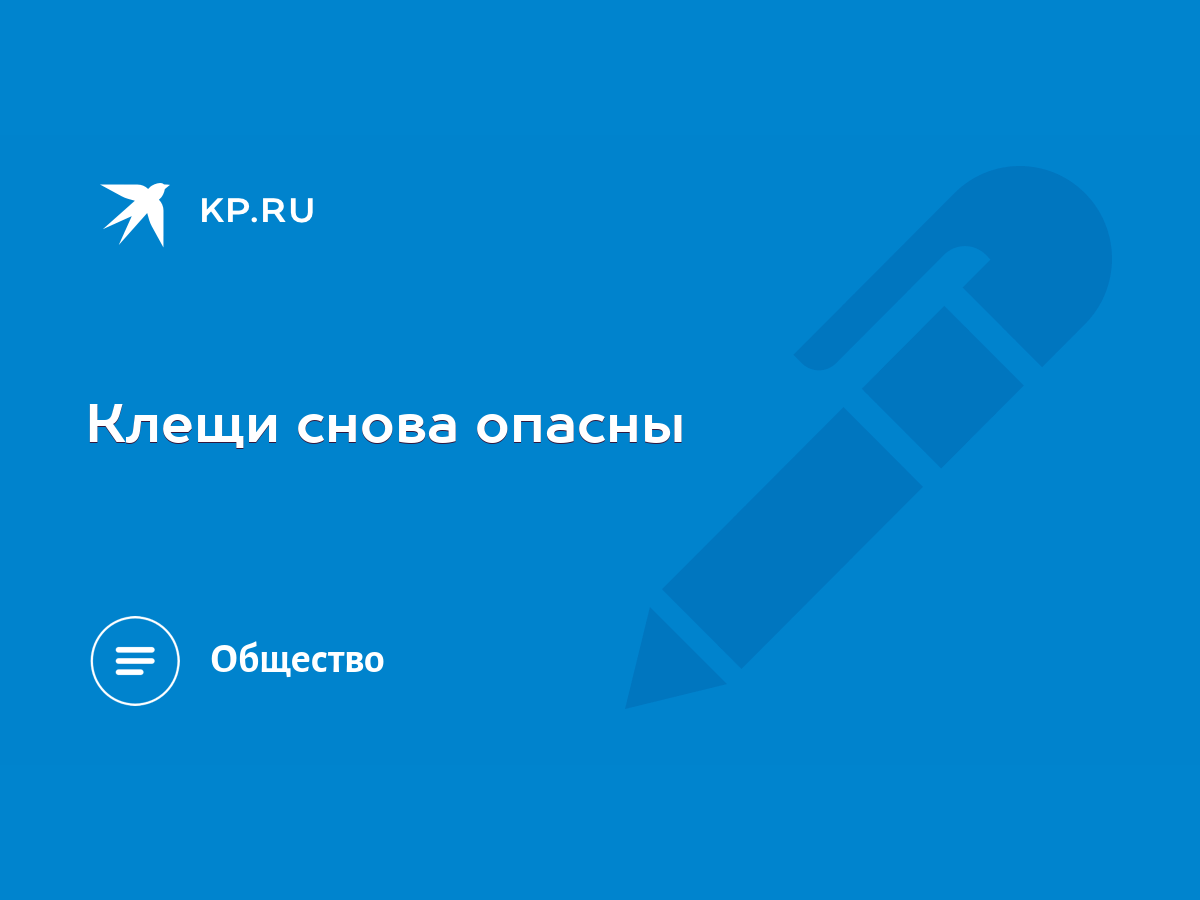 Клещи снова опасны - KP.RU