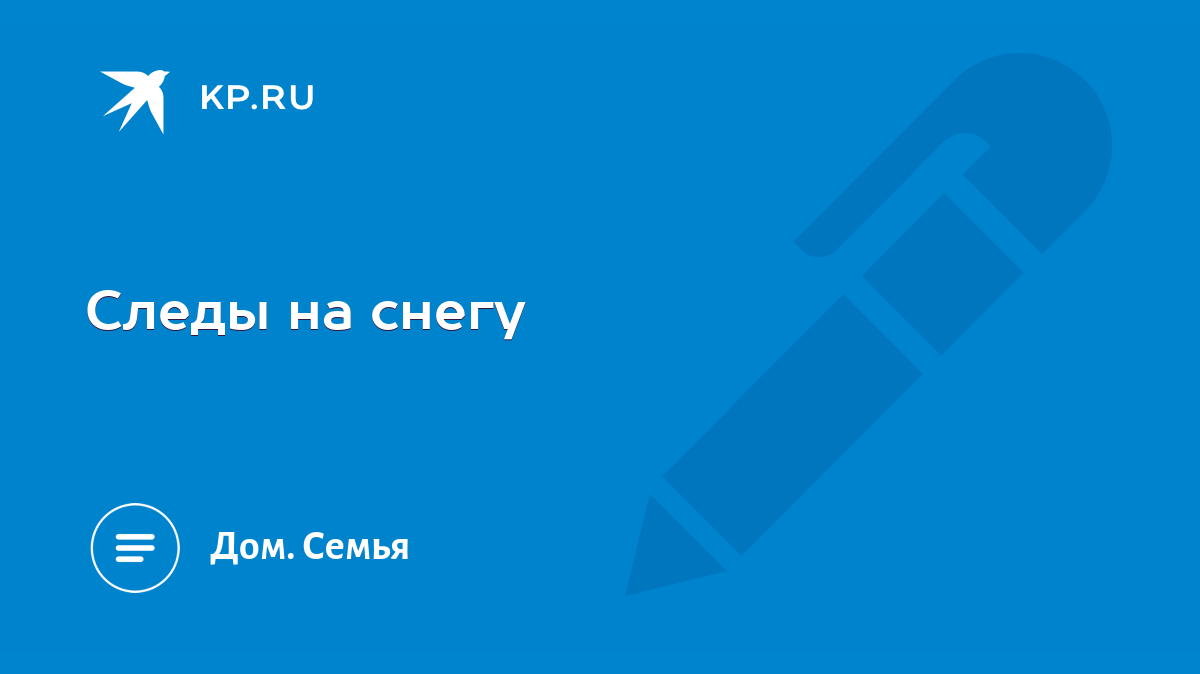 Следы на снегу - KP.RU