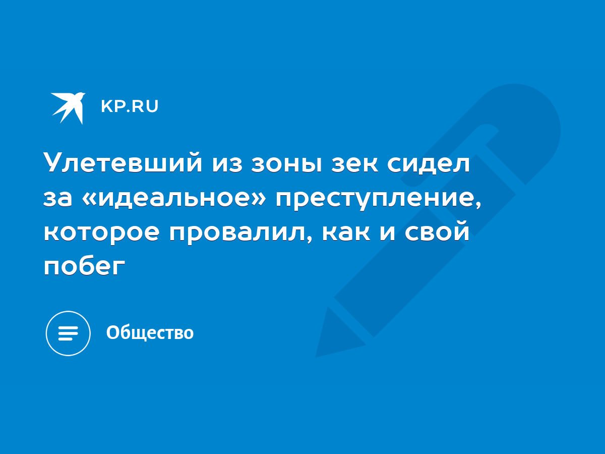 Улетевший из зоны зек сидел за «идеальное» преступление, которое провалил,  как и свой побег - KP.RU