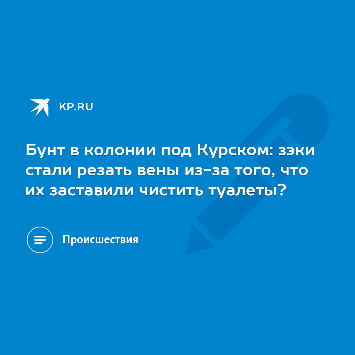 Бунт в колонии под Курском: зэки стали резать вены из-за того, что их  заставили чистить туалеты? - KP.RU