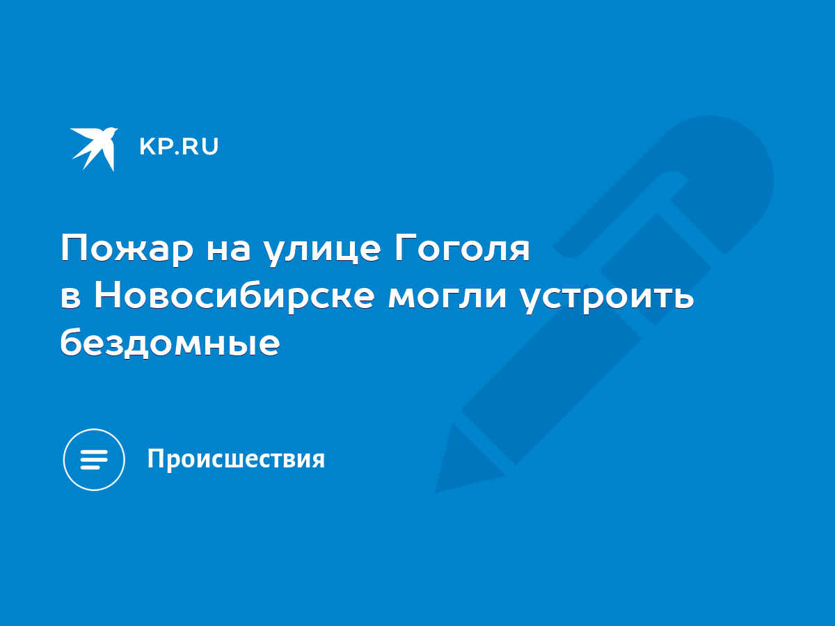 Пожар на улице Гоголя в Новосибирске могли устроить бездомные - KP.RU