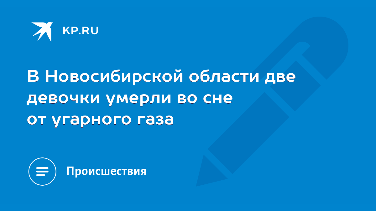 В Новосибирской области две девочки умерли во сне от угарного газа - KP.RU