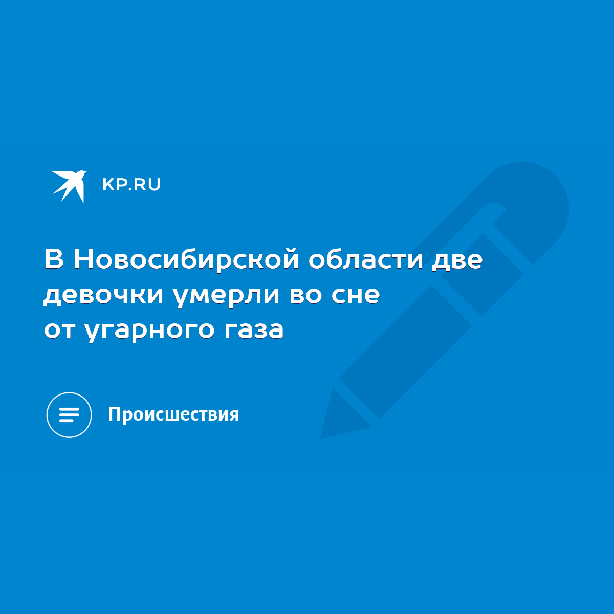 В Новосибирской области две девочки умерли во сне от угарного газа - KP.RU