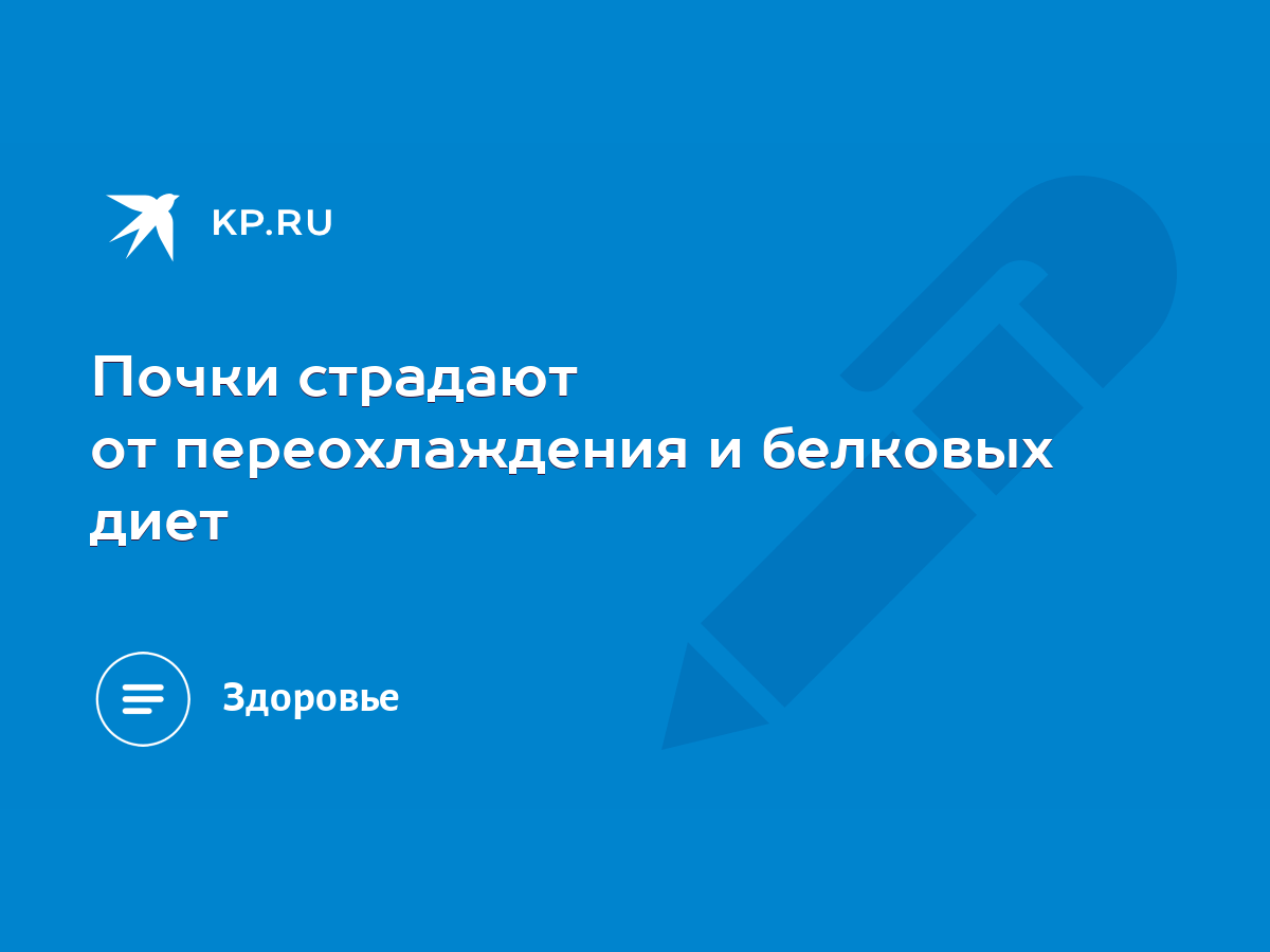 Почки страдают от переохлаждения и белковых диет - KP.RU