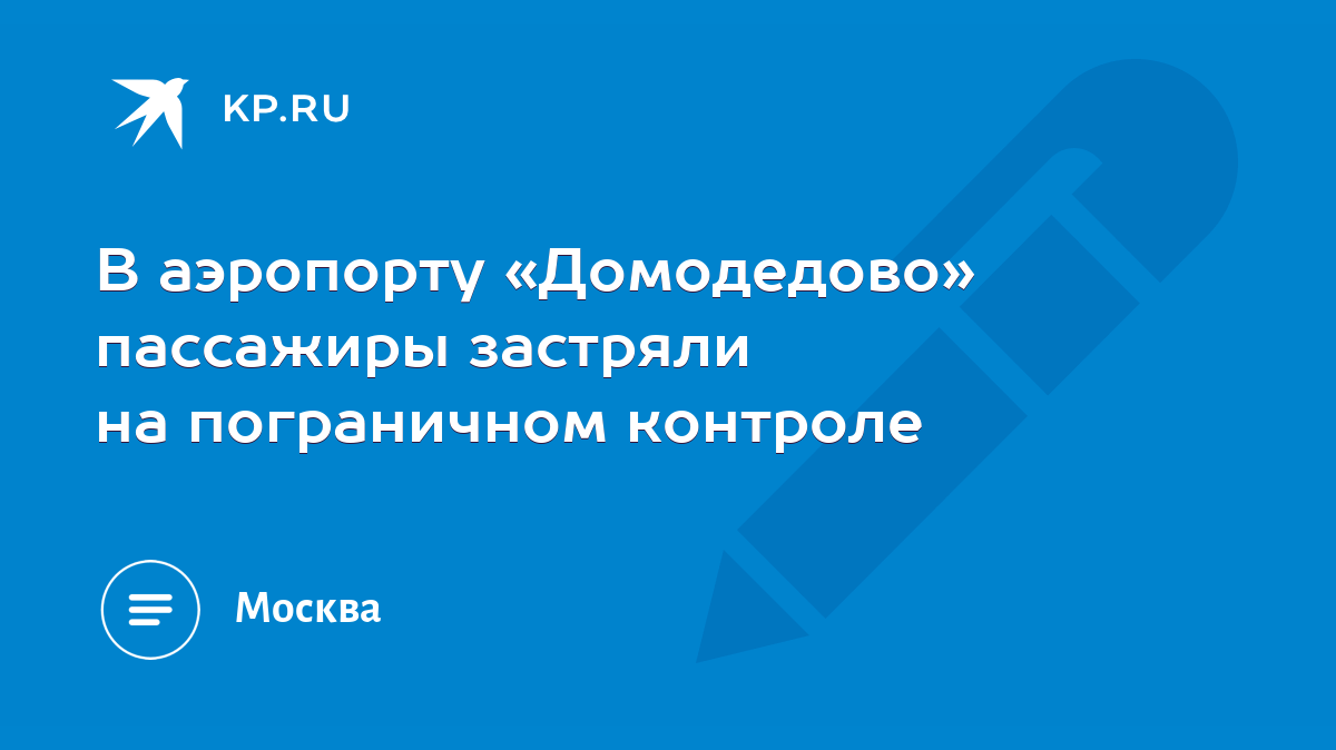 В аэропорту «Домодедово» пассажиры застряли на пограничном контроле - KP.RU