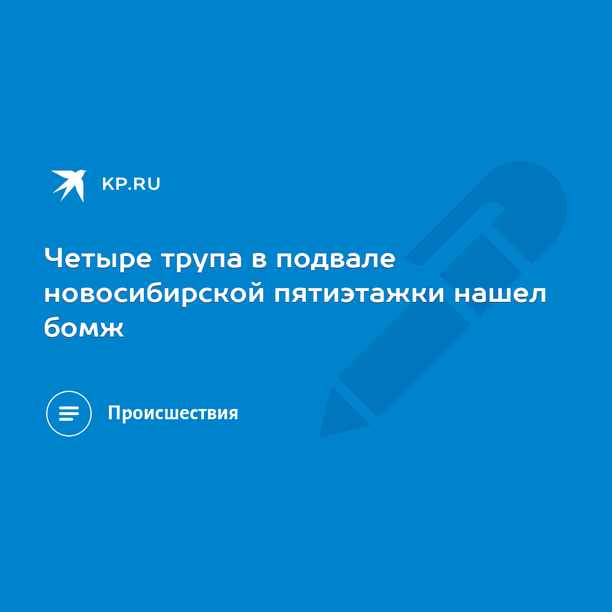 Четыре трупа в подвале новосибирской пятиэтажки нашел бомж - KP.RU