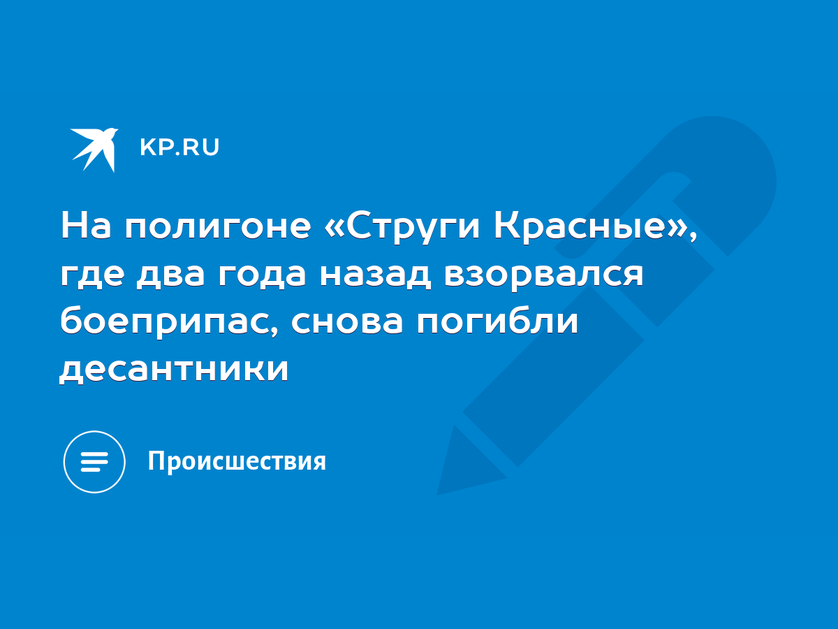 На полигоне «Струги Красные», где два года назад взорвался боеприпас, снова  погибли десантники - KP.RU