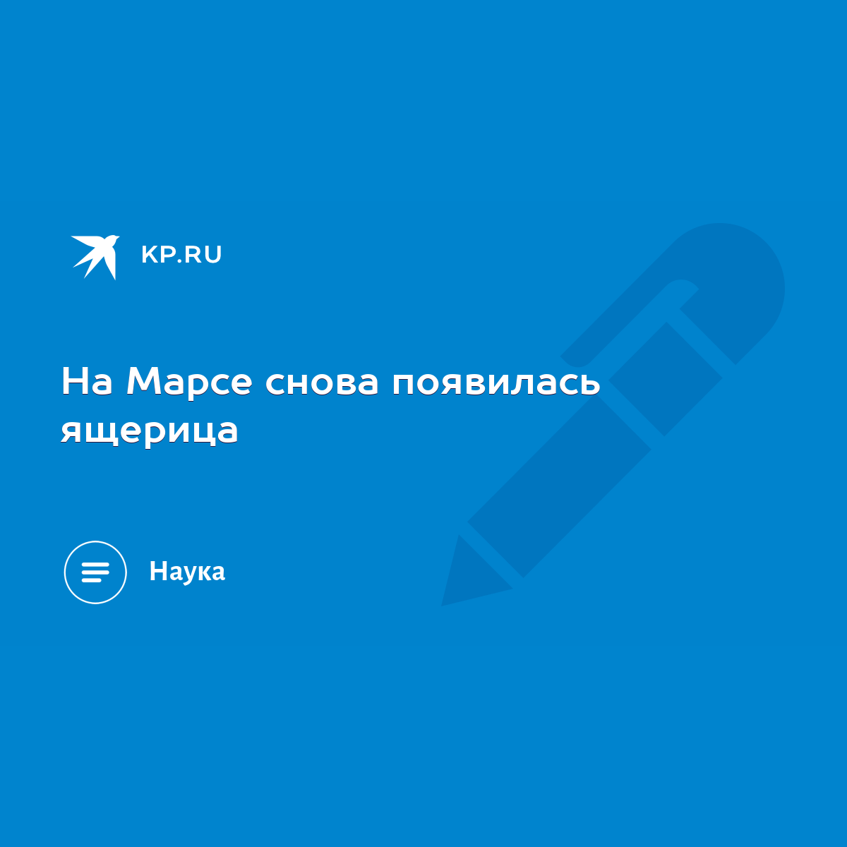 На Марсе снова появилась ящерица - KP.RU