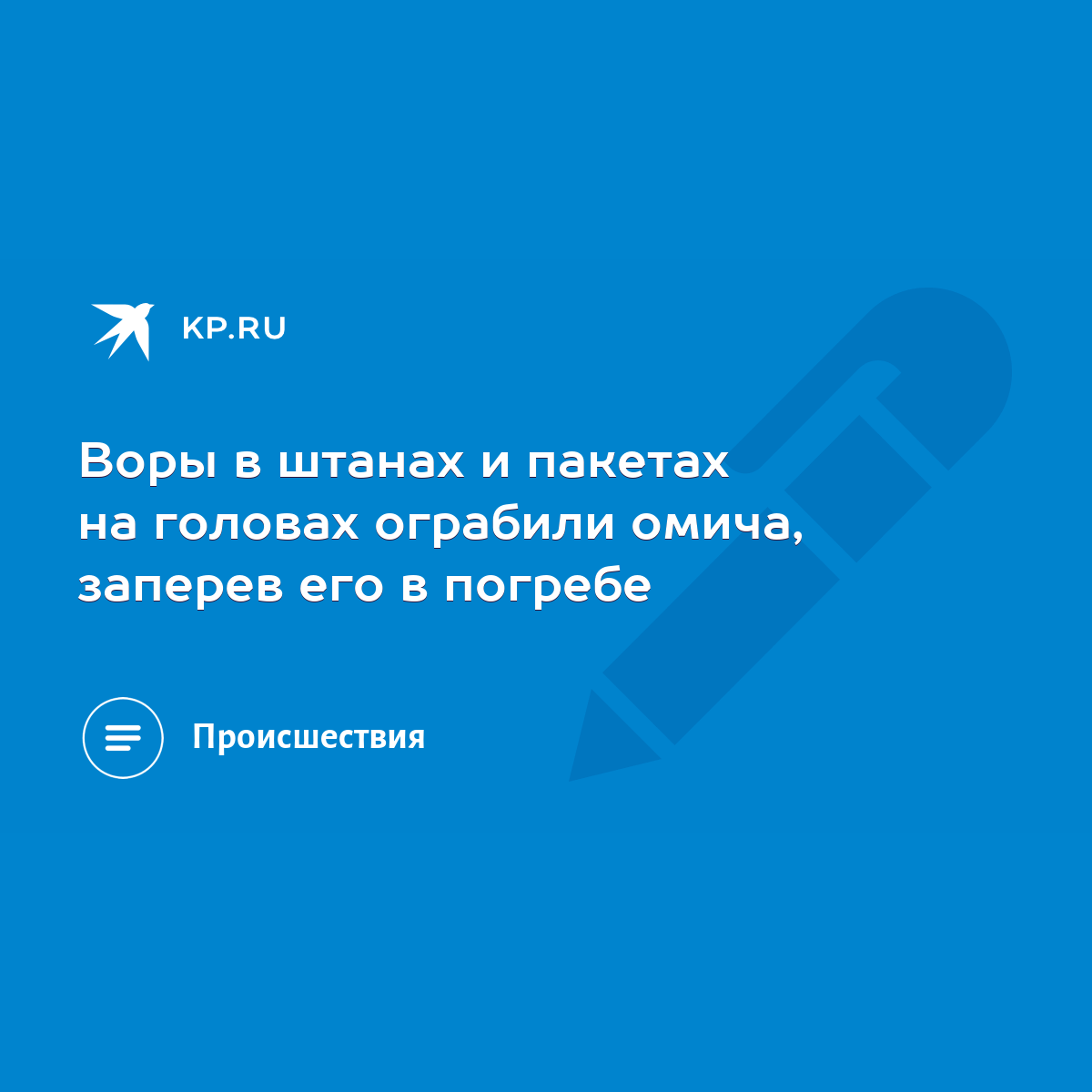 Воры в штанах и пакетах на головах ограбили омича, заперев его в погребе -  KP.RU