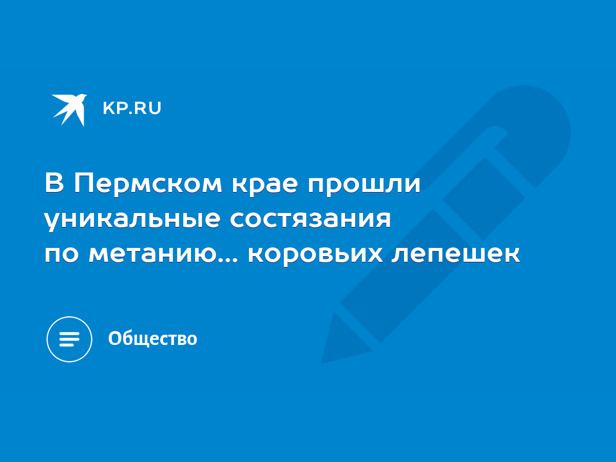 В Пермском крае прошли уникальные состязания по метанию... коровьих лепешек  - KP.RU