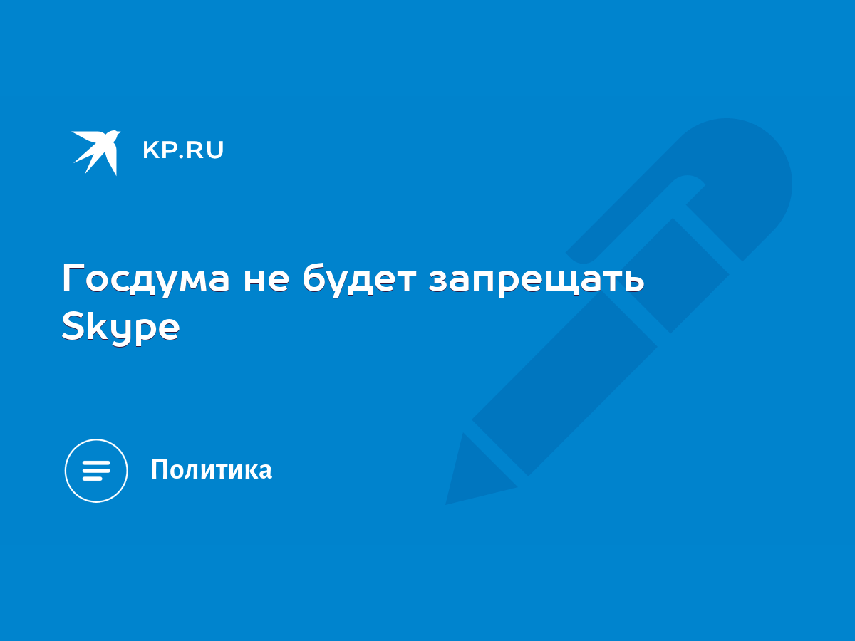 Госдума не будет запрещать Skype - KP.RU