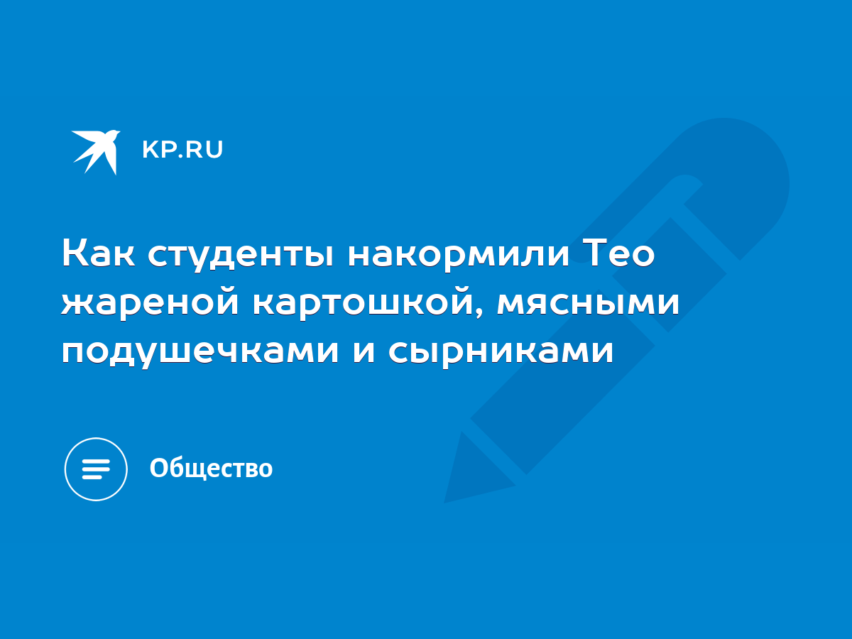 Как студенты накормили Тео жареной картошкой, мясными подушечками и  сырниками - KP.RU