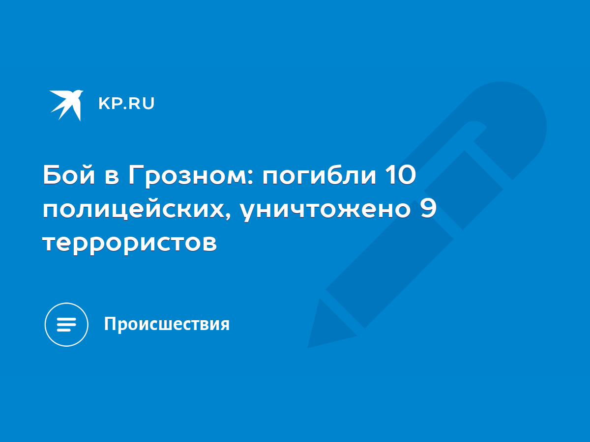 Бой в Грозном: погибли 10 полицейских, уничтожено 9 террористов - KP.RU