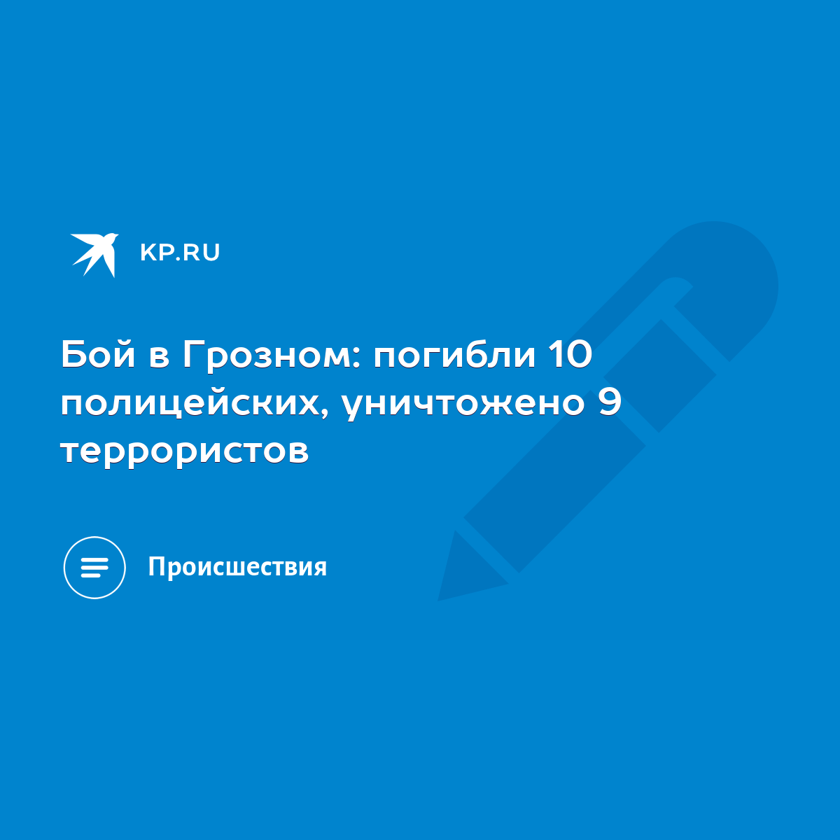 Бой в Грозном: погибли 10 полицейских, уничтожено 9 террористов - KP.RU