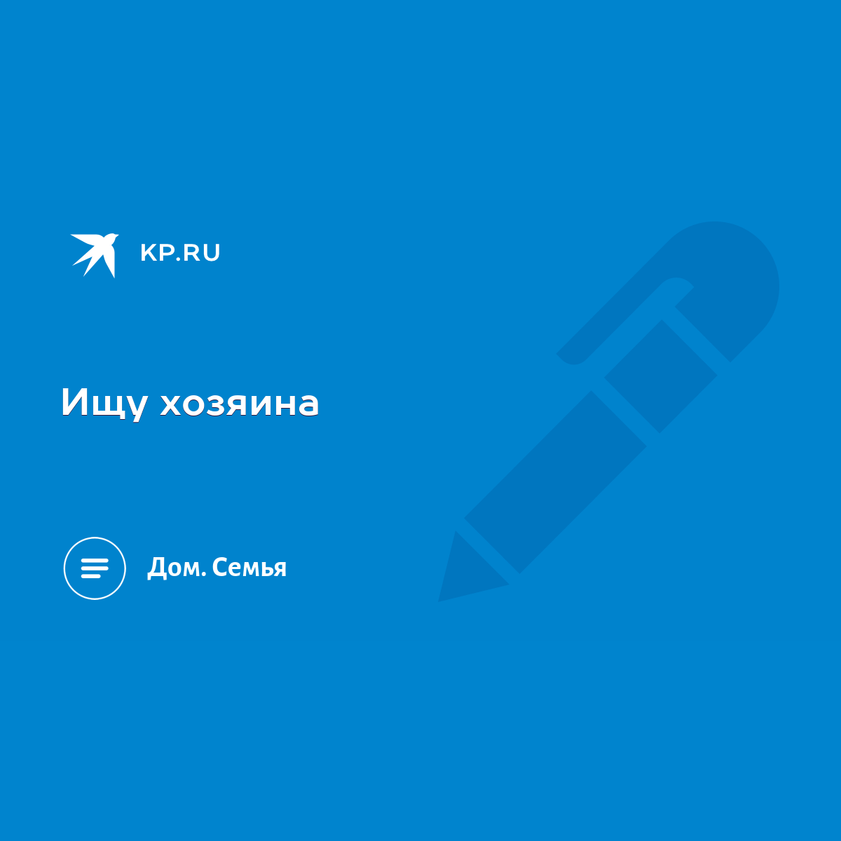 Ищу хозяина - KP.RU