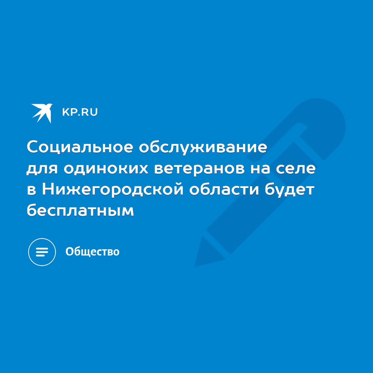 Социальное обслуживание для одиноких ветеранов на селе в Нижегородской  области будет бесплатным - KP.RU