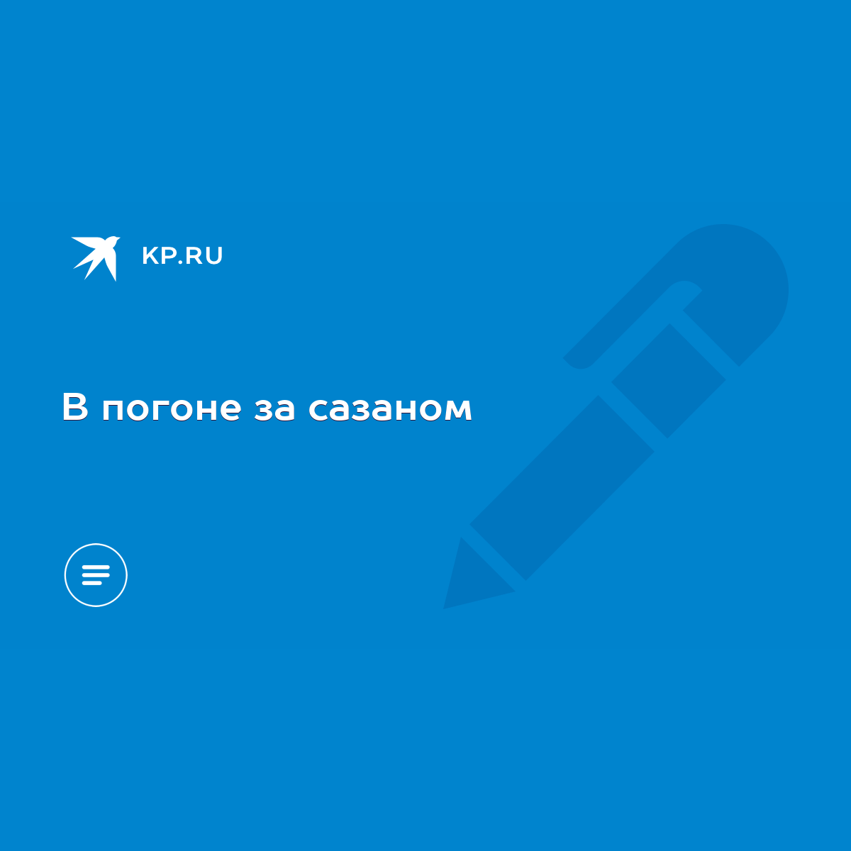 В погоне за сазаном - KP.RU